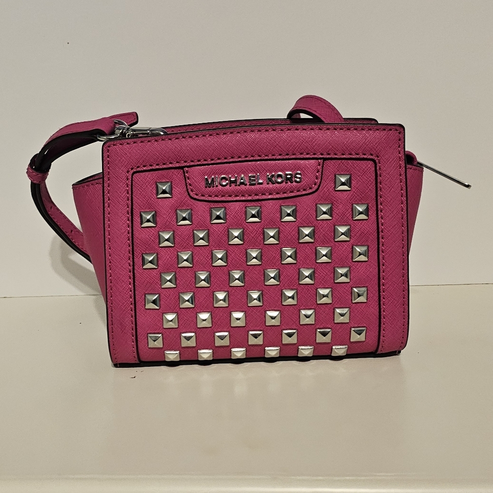 Michael Kors Hot Pink Mini Selma Shoulder Bag